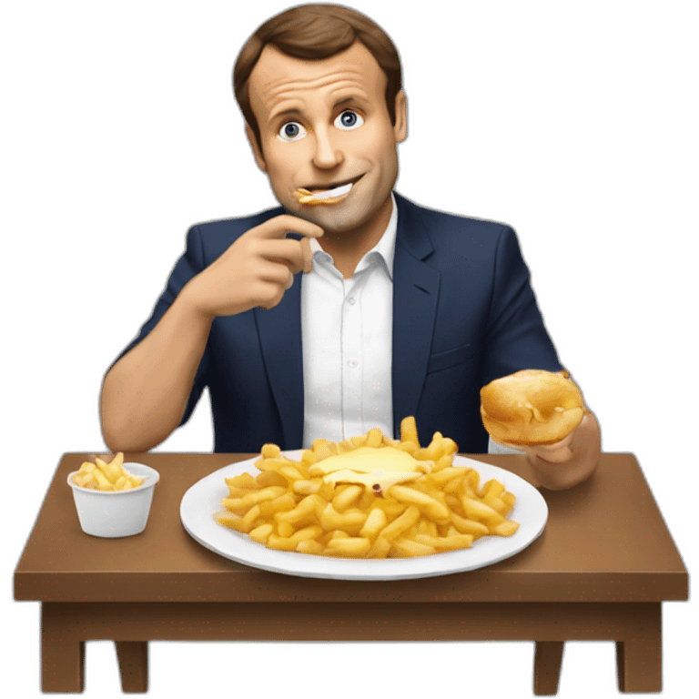 Macron qui mange une poutine  emoji