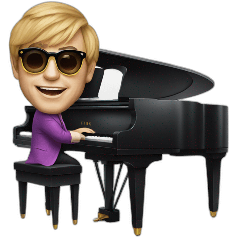 Elton John on piano emoji