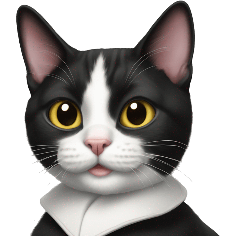 Tuxedo cat with binky emoji