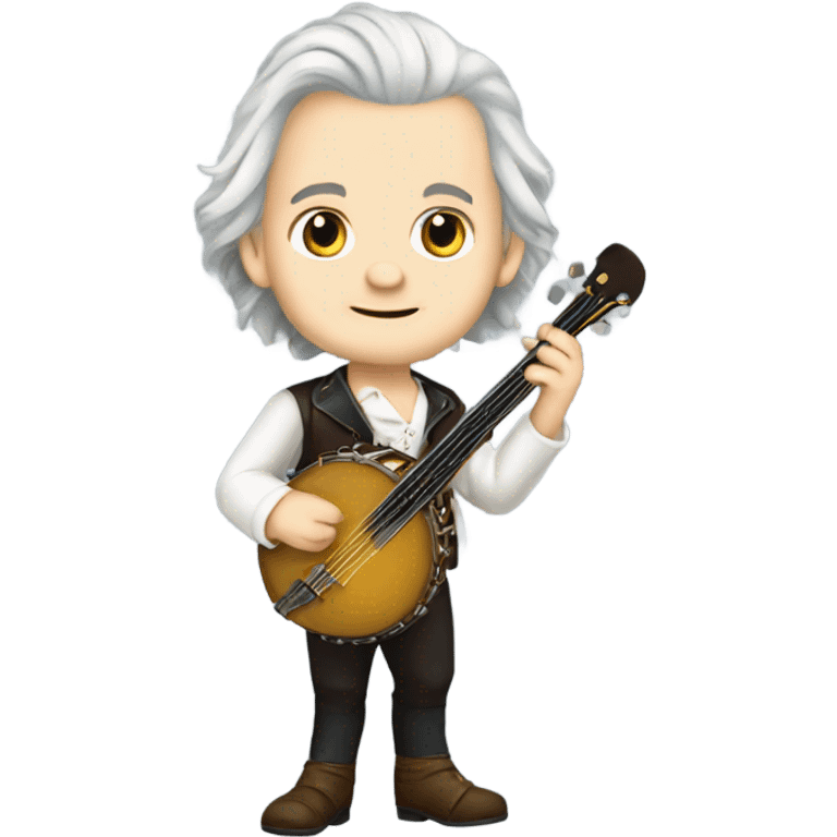 Wolfgang Mozart chibi standing young banjo emoji