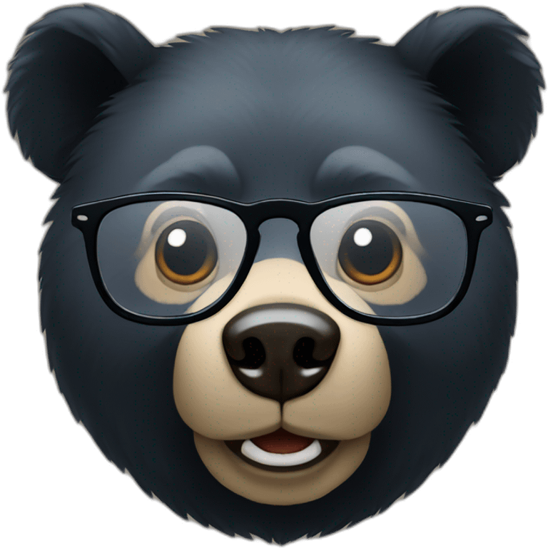 black bear with glasses emoji