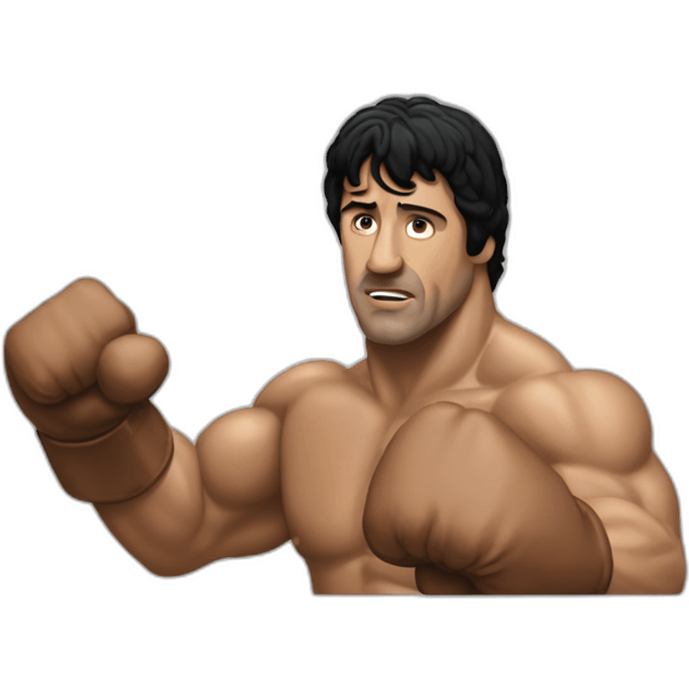 Rocky balboa waving emoji