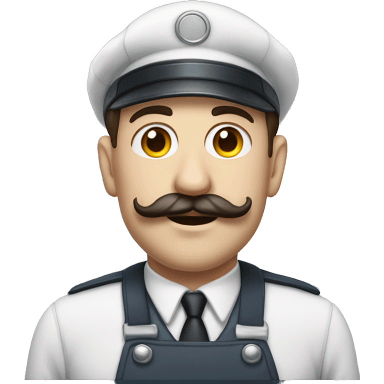 Photorealistic milkman with a mustache and a razor emoji