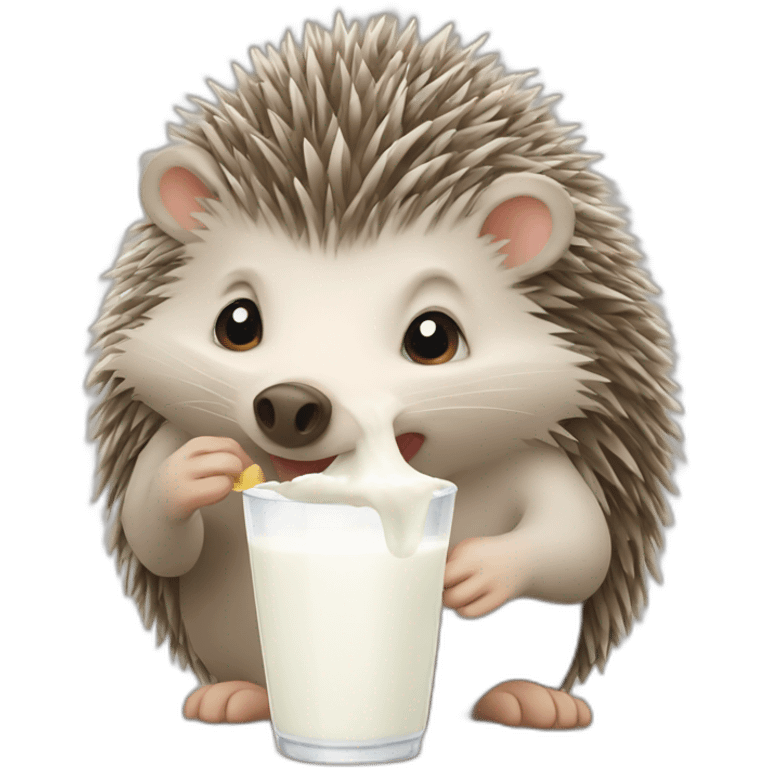 Hedgehog drinking milk emoji