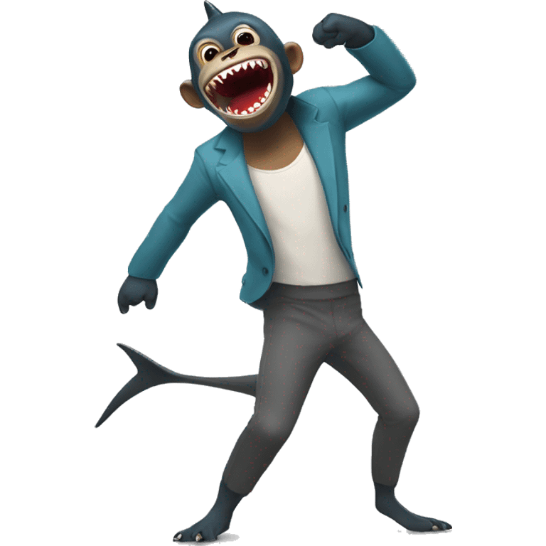 Dance shark ang monkey  emoji