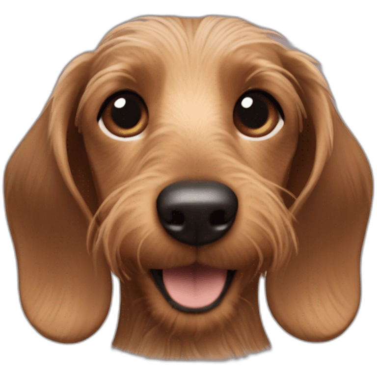 happy wire-haired dachshund fawn color emoji