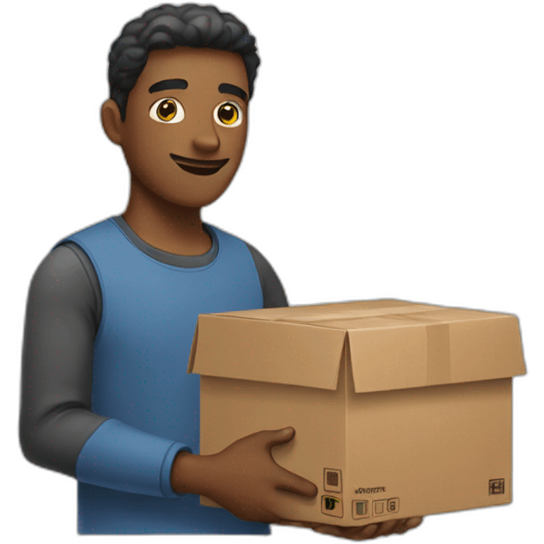 man holding a amazon box emoji