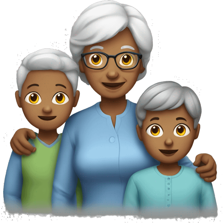 Grandma with a boy and girl emoji