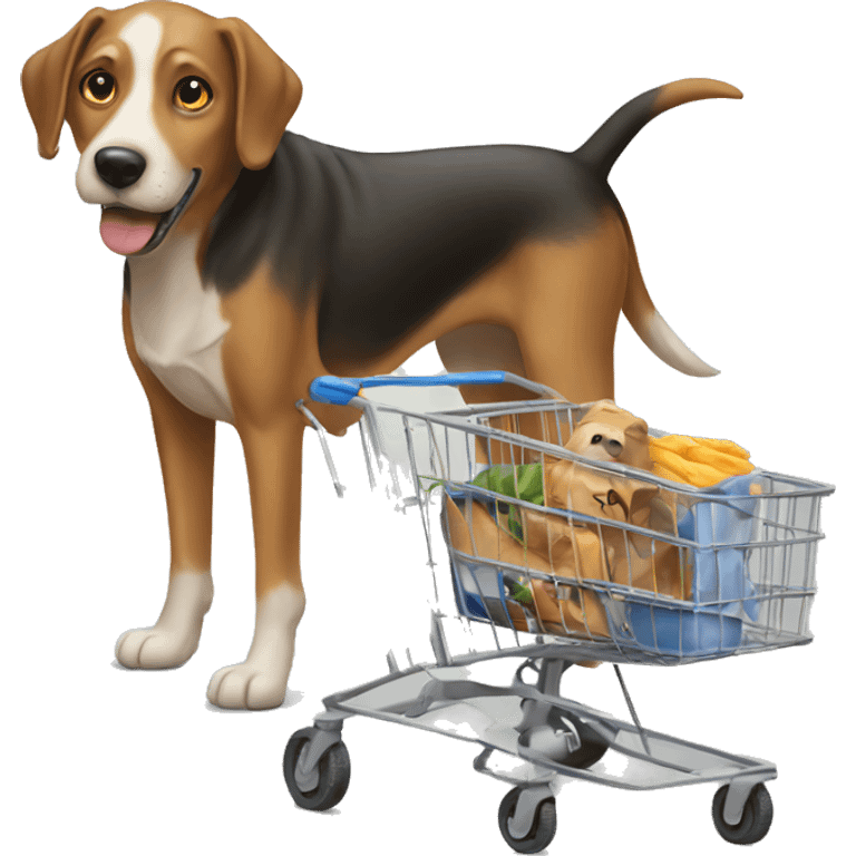 dog with a cart  emoji