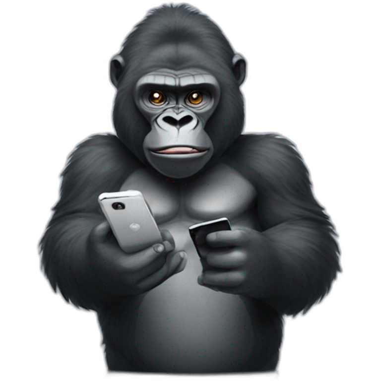 Gorilla holding a phone emoji