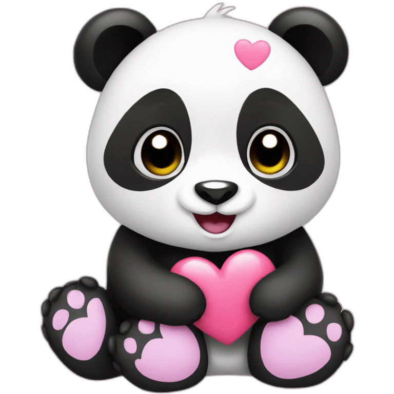 panda with hearts emoji