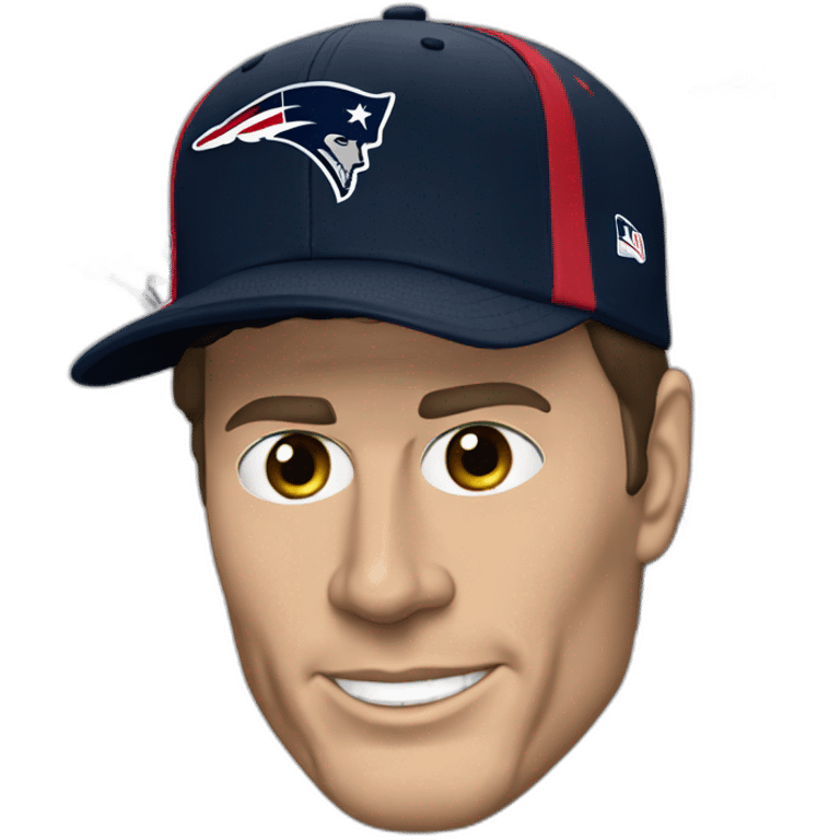 Tom Brady with a Patriots cap emoji