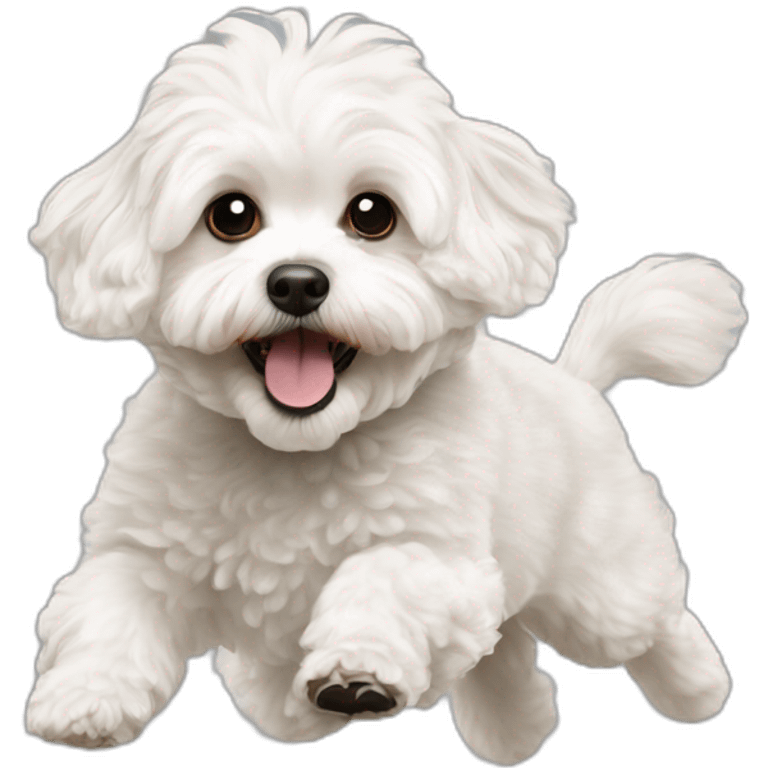 a white maltipoo jump emoji