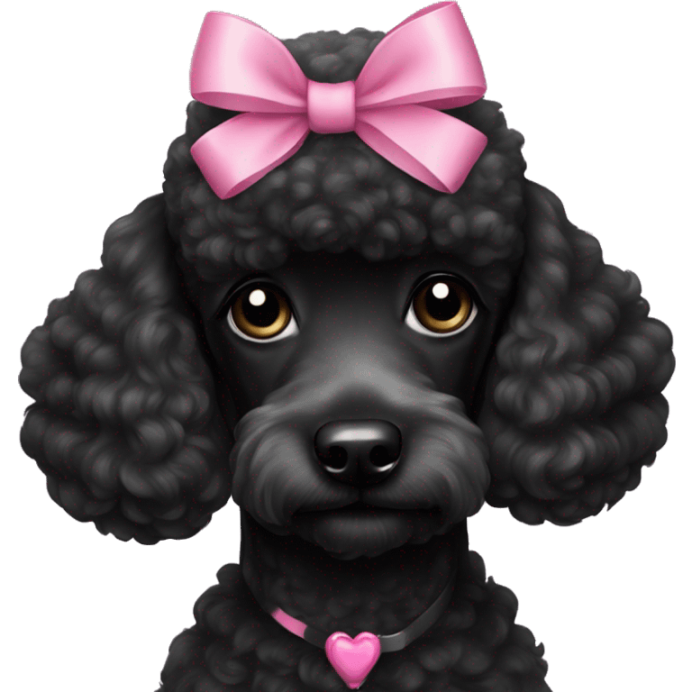 black poodle with pink bow emoji