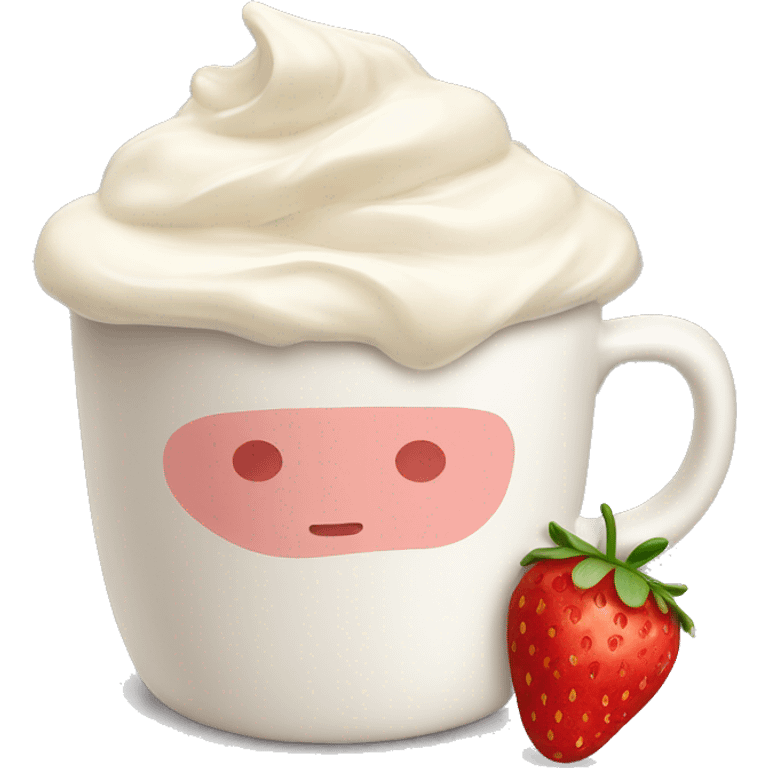 A cup with strawberries and cream inside emoji