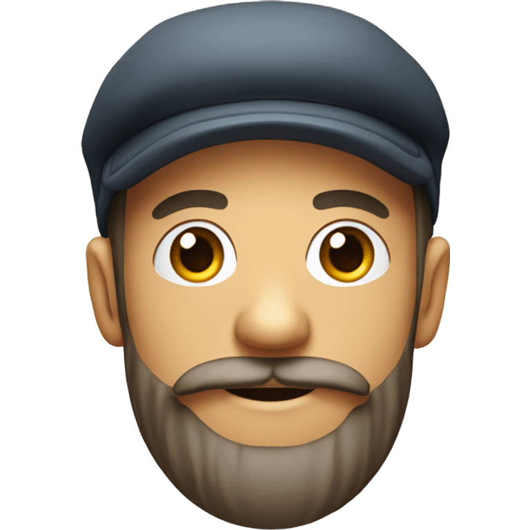 Smiling face with a flat cap and a beard emoji