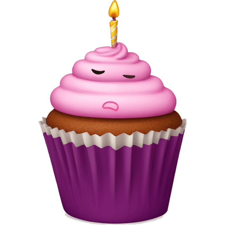 Cute birthday cupcake  emoji