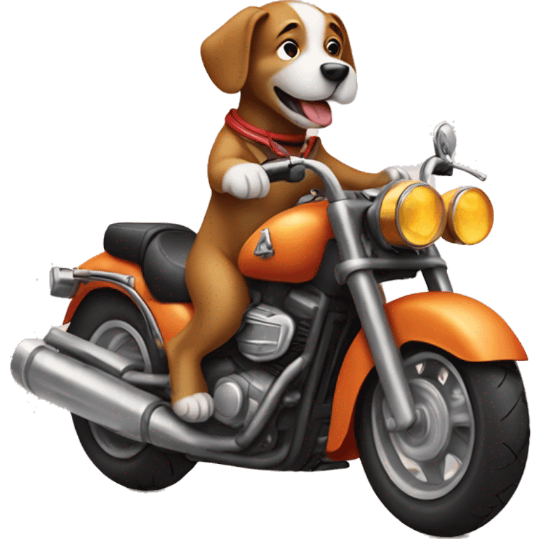 A dog riding a motorcycle  emoji