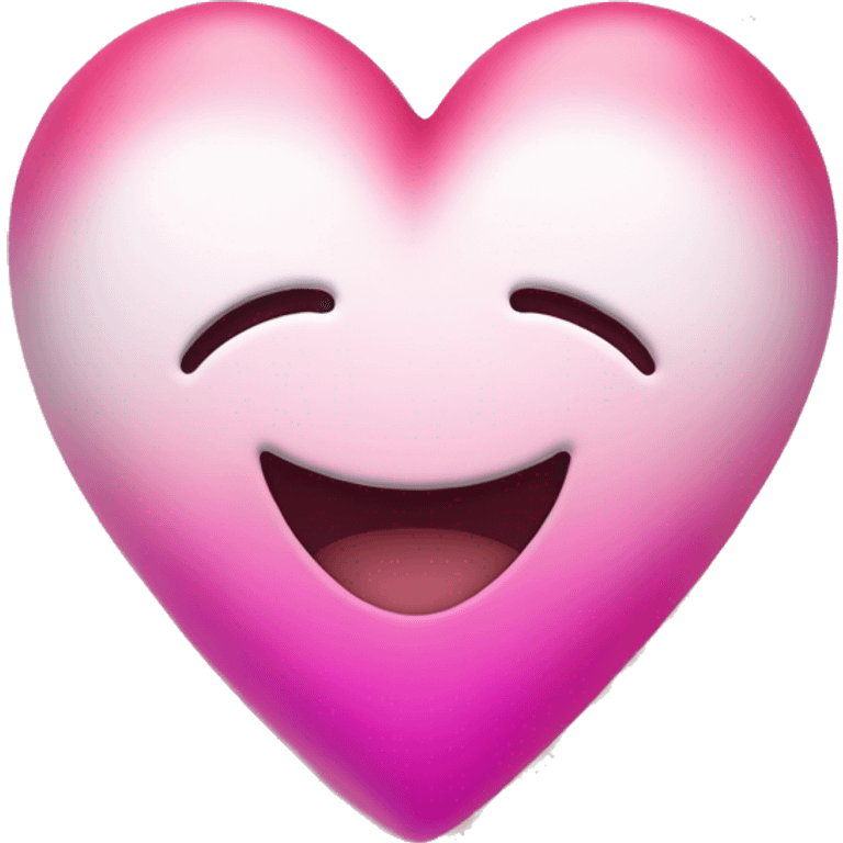 Pink and white ombré heart with a smile face emoji