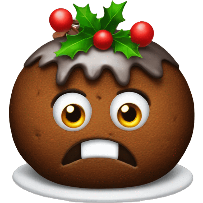 Christmas pudding with eyes emoji