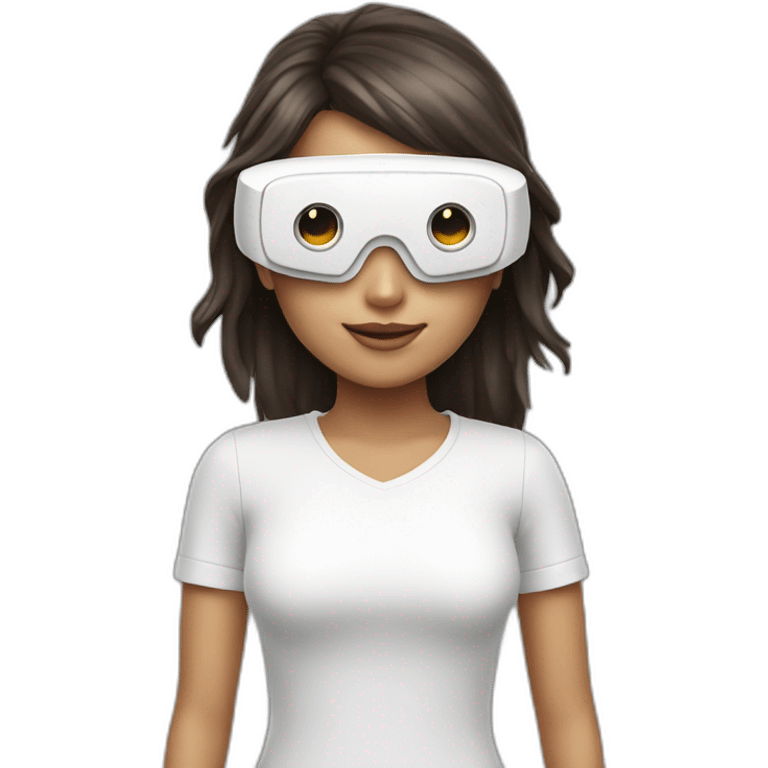 Virtual reality girl white glasses emoji