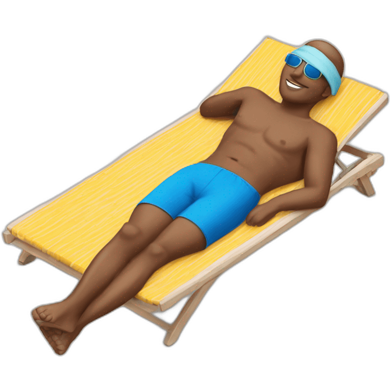 white man laying in sunbed emoji