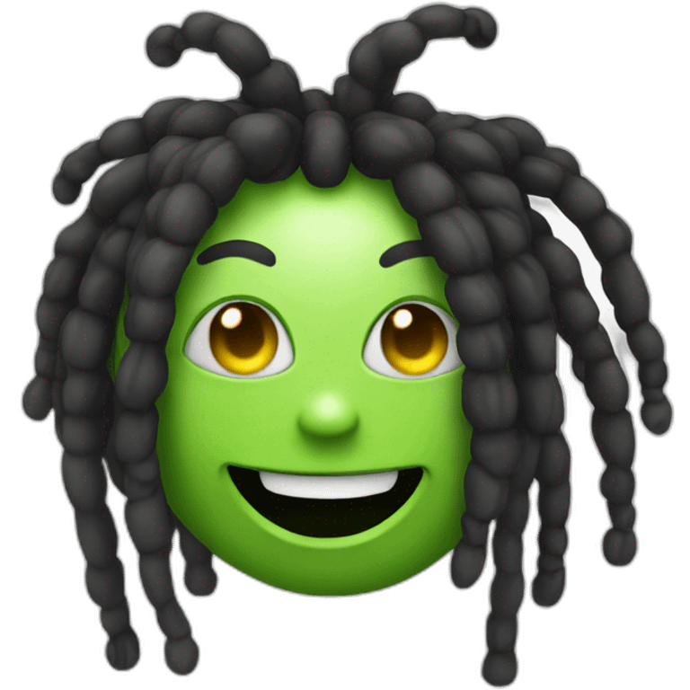 smiling alien with dreads emoji