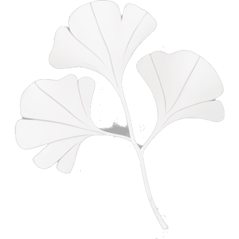 minimal black and white ginkgo emoji