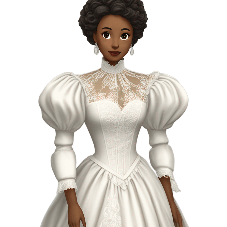 White victorian dress gown emoji