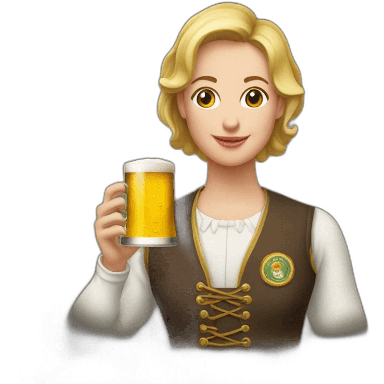 Elizabeth deux bois une bière emoji