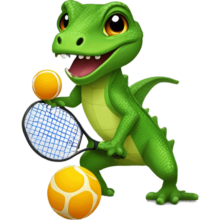 Lizzard playing pickleball emoji