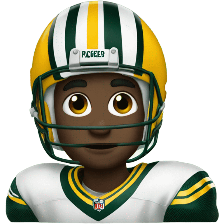 Boy in Packers football helmet emoji