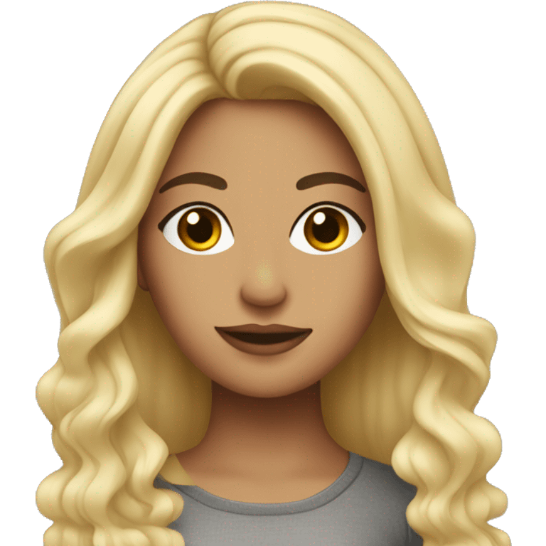 Blonde Hispanic girl with lash extensions  emoji