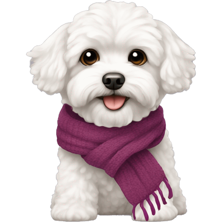 White maltipoo with scarf emoji