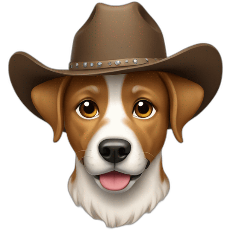 dog wearing cowboy hat emoji