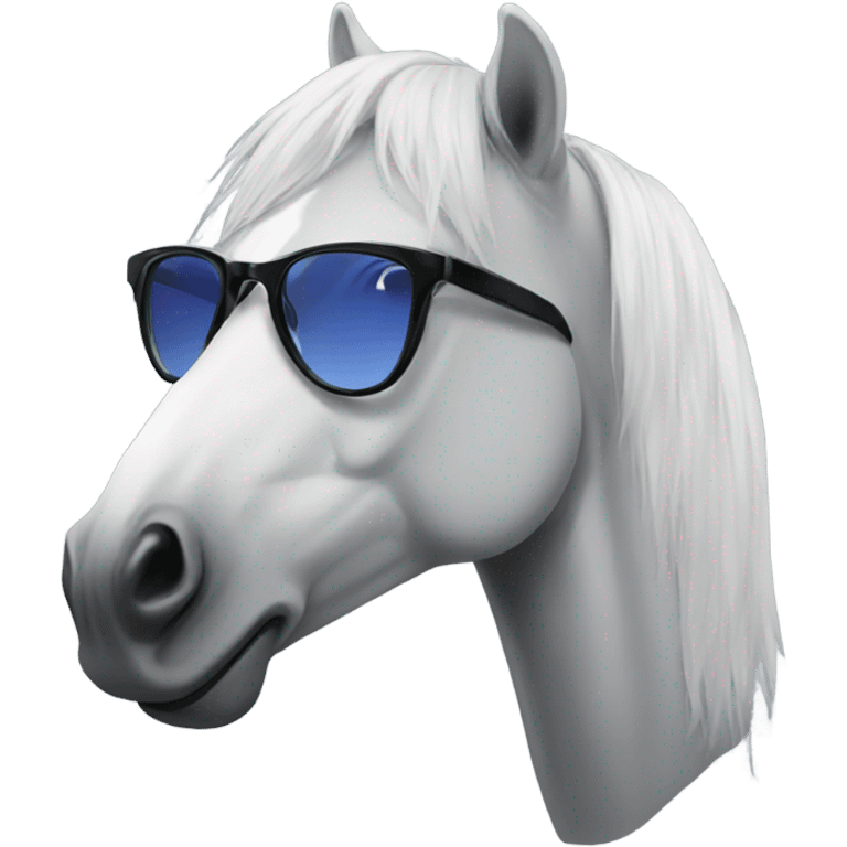 Horse wearing glasses emoji