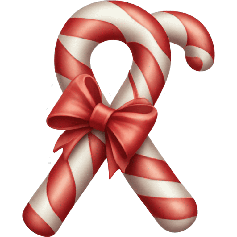 candy cane with a bow  emoji