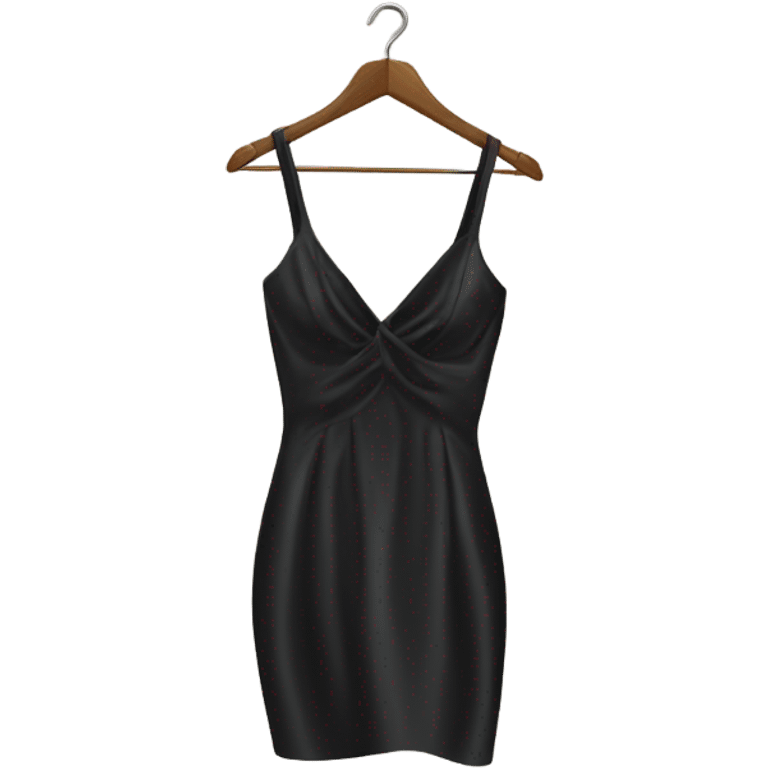 black silk bodycon gown on hanger emoji