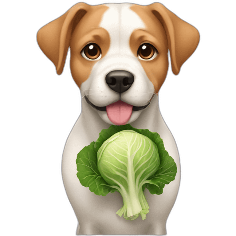 dog a cabbage emoji