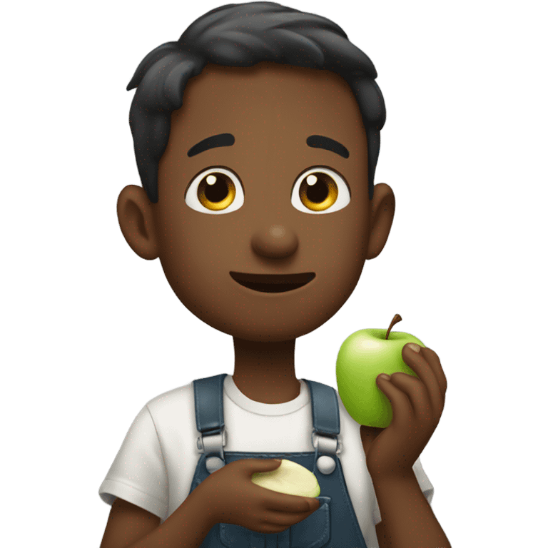 Boy, eating applesauce ￼ emoji