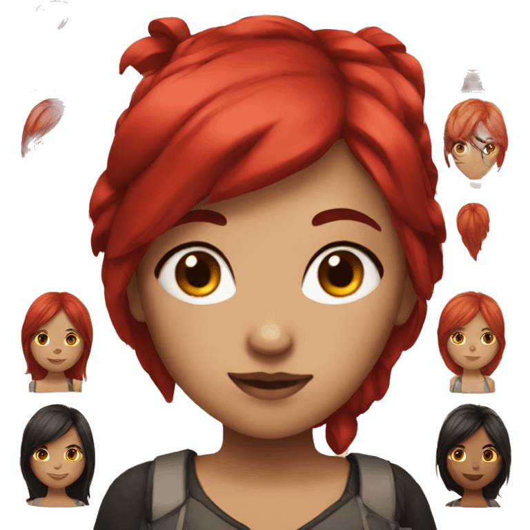 The girl with black and red hair emoji