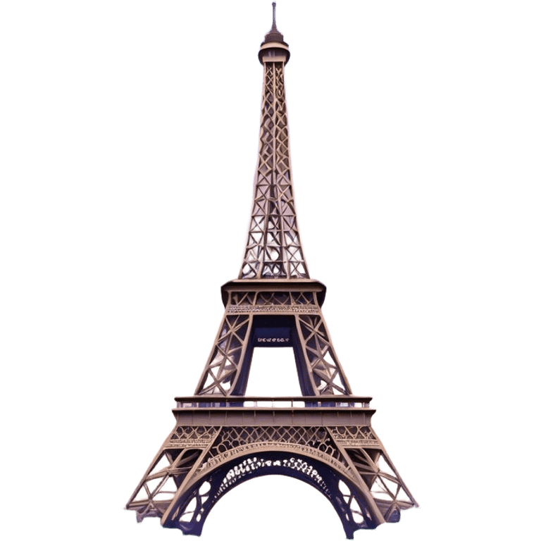 Cinematic Realistic Eiffel Tower Landmark Emoji, featuring the iron lattice structure illuminated against a twilight Parisian sky emoji