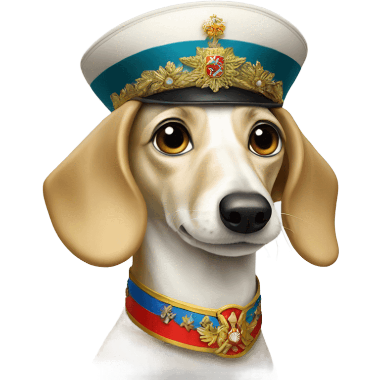 White Dachshund as Russian tsar  emoji