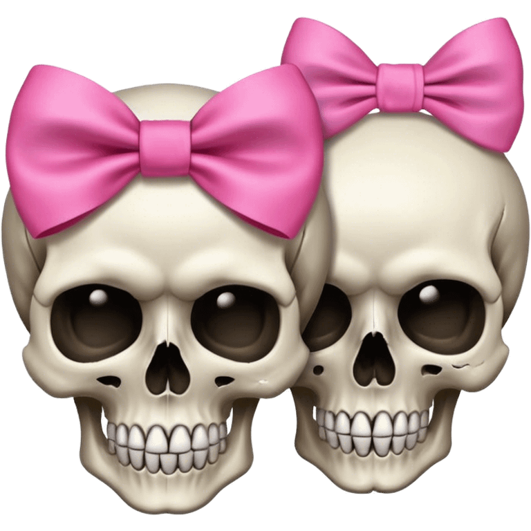 Skull with a pink bow with a male counterpart emoji