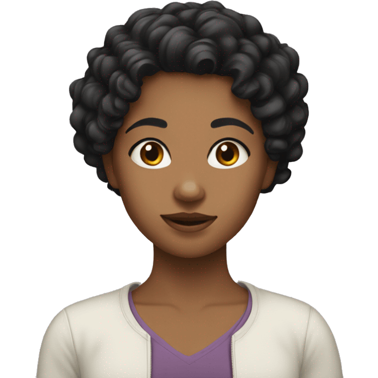 girl with medium black curly hair emoji