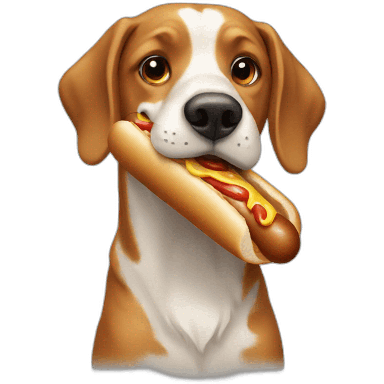 A dog eating a hot dog  emoji