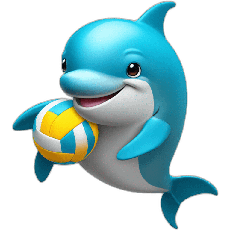 dolphin with volleyball emoji