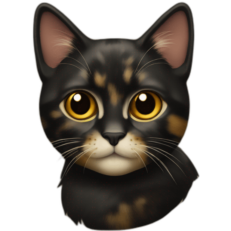 Mostly black and some gold tortoiseshell cat emoji