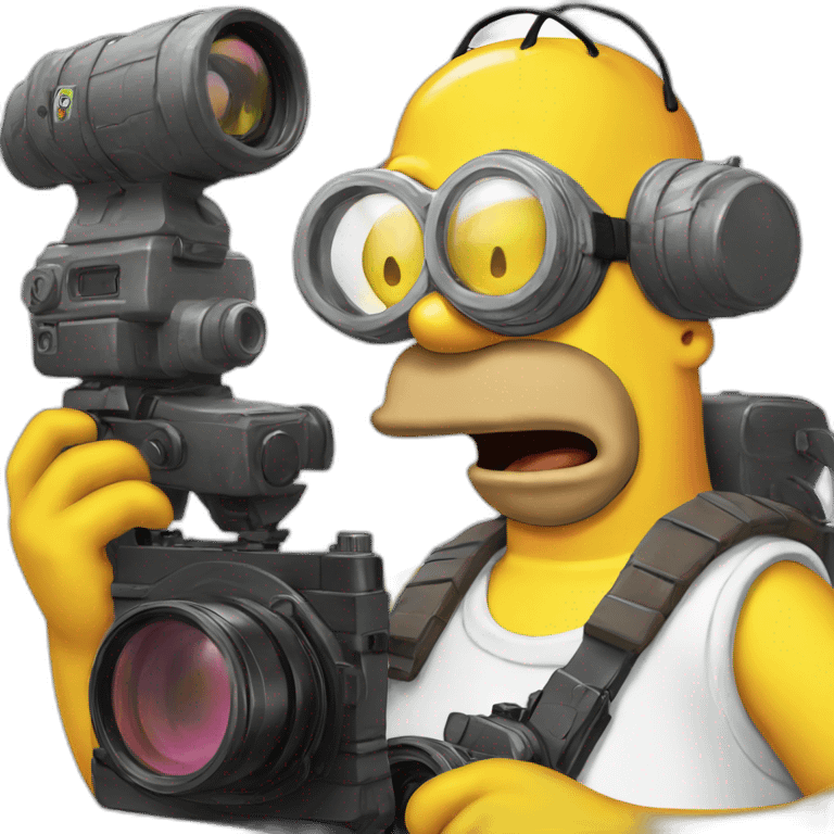 Homer Simpson with camera goggles emoji