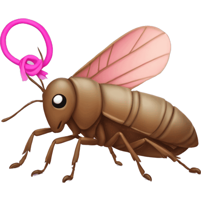 Roach with a pink bow emoji